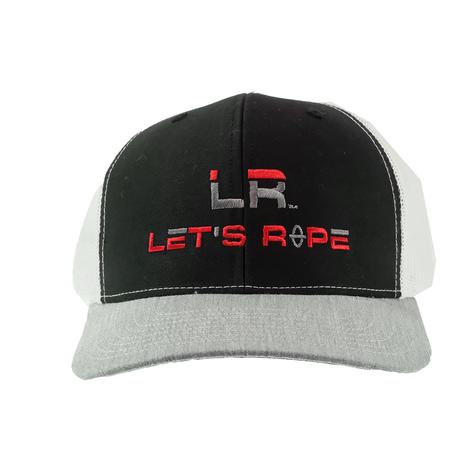 Let's Rope Black and Heather Grey with White Meshback Cap